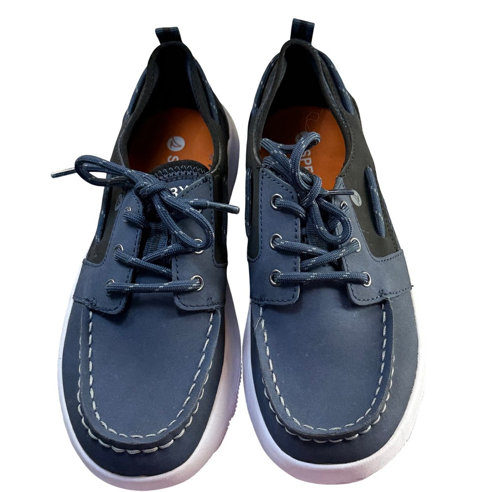 Sperry Kids Halyard Boat Shoes Navy Blue Black Sneakers Size 3M STS87258